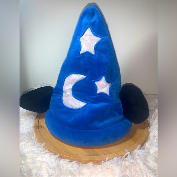 Disneyland Paris Mickey Mouse Fantasia Hat Sorcerer Wizard Plush Ears - Picture 1 of 5